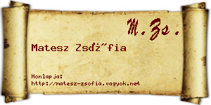Matesz Zsófia névjegykártya